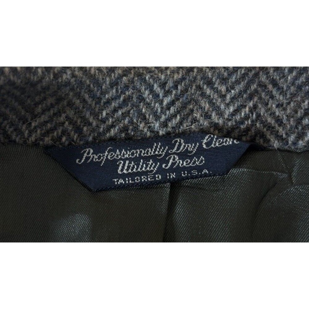 Clubfellow Cricketeer Wool Blazer USA Herringbone 42R 2 Button Mens - Picture 13 of 16